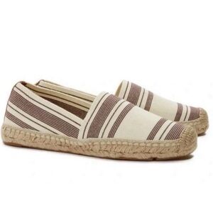 Tory Burch Awning Striped Elastic Espadrille Flat - *Pre-Loved*